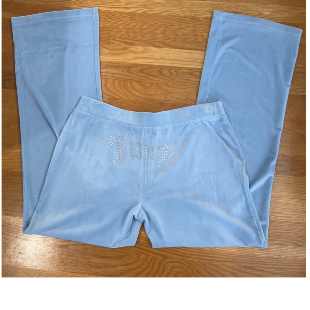 NWT Juicy Couture Velour Track Suit Pants Hooded Jacket Bling Sz Large New $199 - Picture 15 of 16